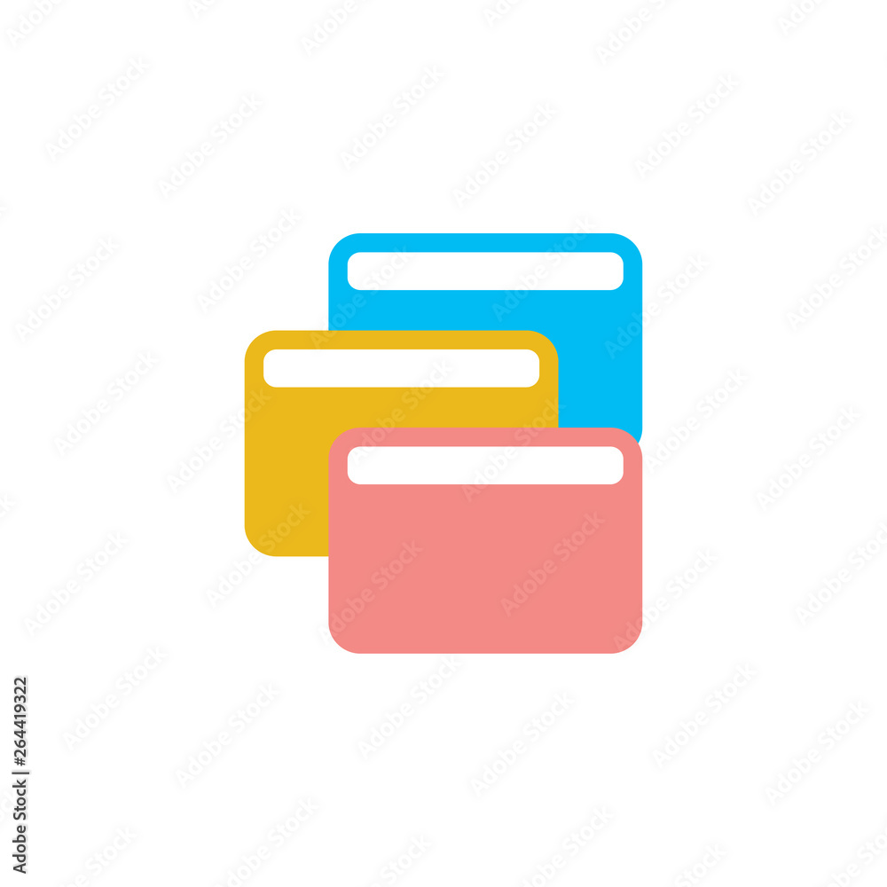 simple geometric cards stack symbol vector simple geometric cards stack symbol vector
