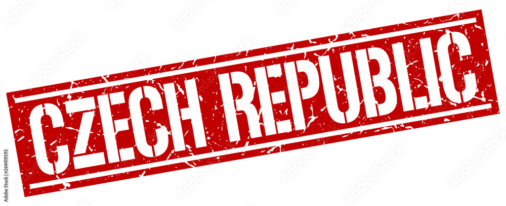 Czech Republic red square stamp Czech Republic red square stamp