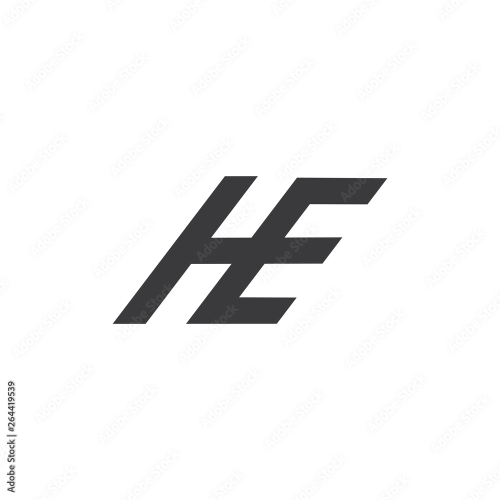 abstract letter he simple geometric line logo abstract letter he simple geometric line logo