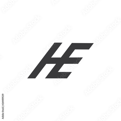 abstract letter he simple geometric line logo