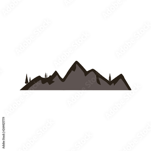 Mountain silhouette shape symbol. Outdoor icon isolated on white background. Stock element for logo creation © jeksonjs