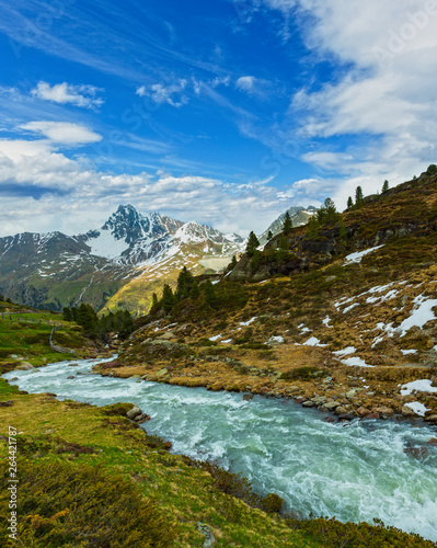 Summer Alps mountain stream