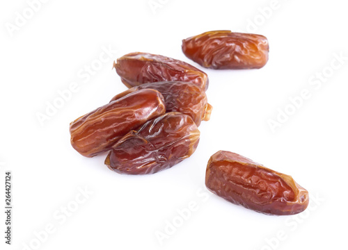 Date plam isolated on white blackground, Food healthy concept