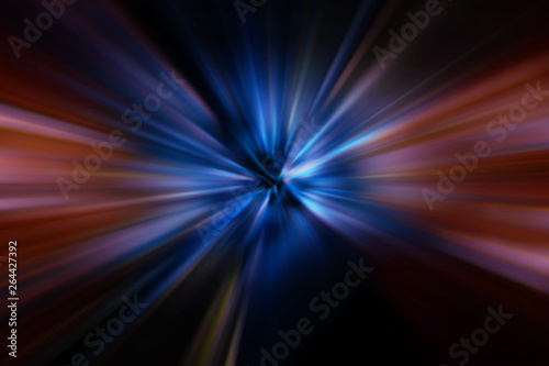 Fototapeta Naklejka Na Ścianę i Meble -  Abstract radial motion blur background. Sci-fi glowing lines.