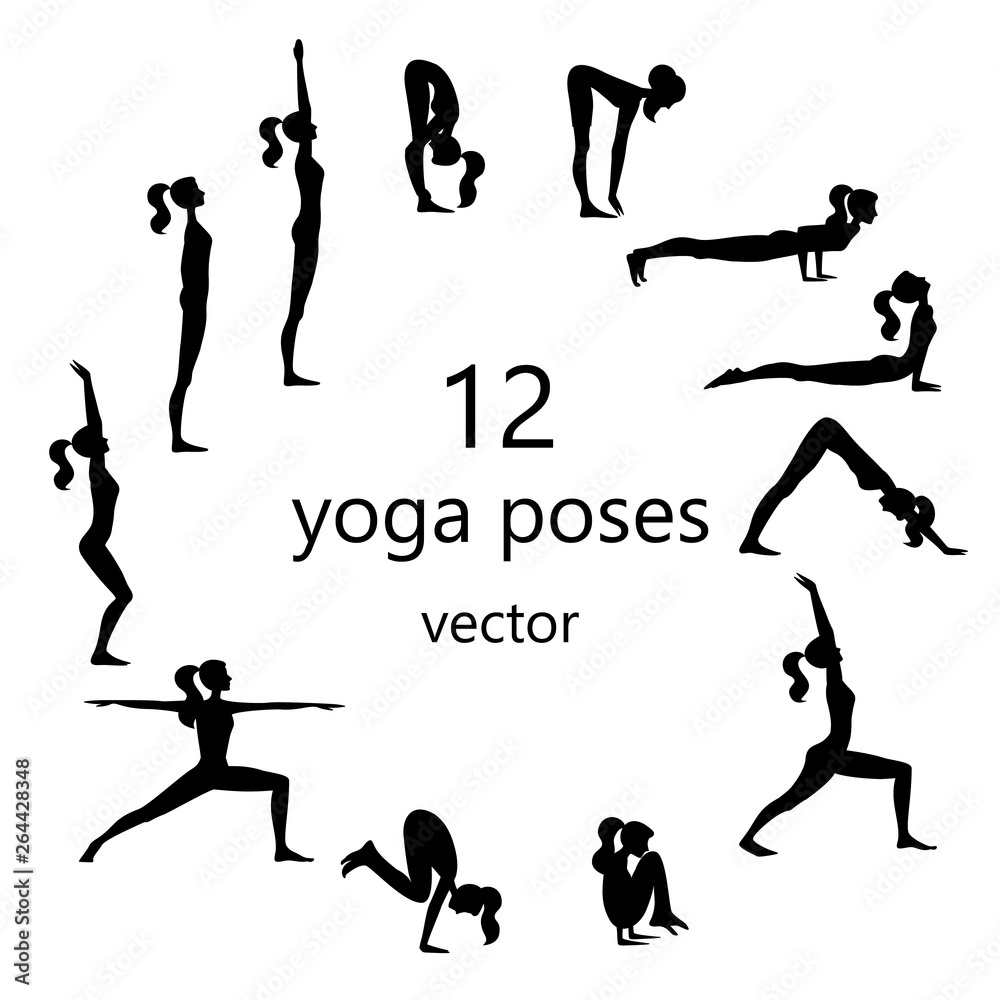Yoga Pose With Birds Flying From Human Body, Black And White Yoga Poster  Royalty Free SVG, Cliparts, Vectors, and Stock Illustration. Image 49891070.