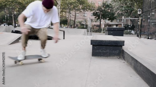 Skater performing tricks in New york