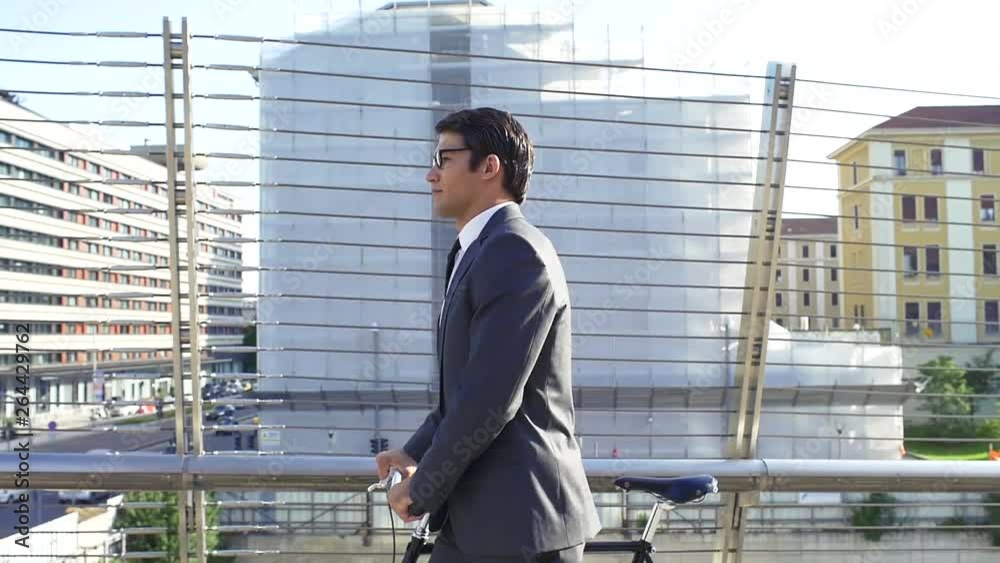 young business man going to work young business man going to work