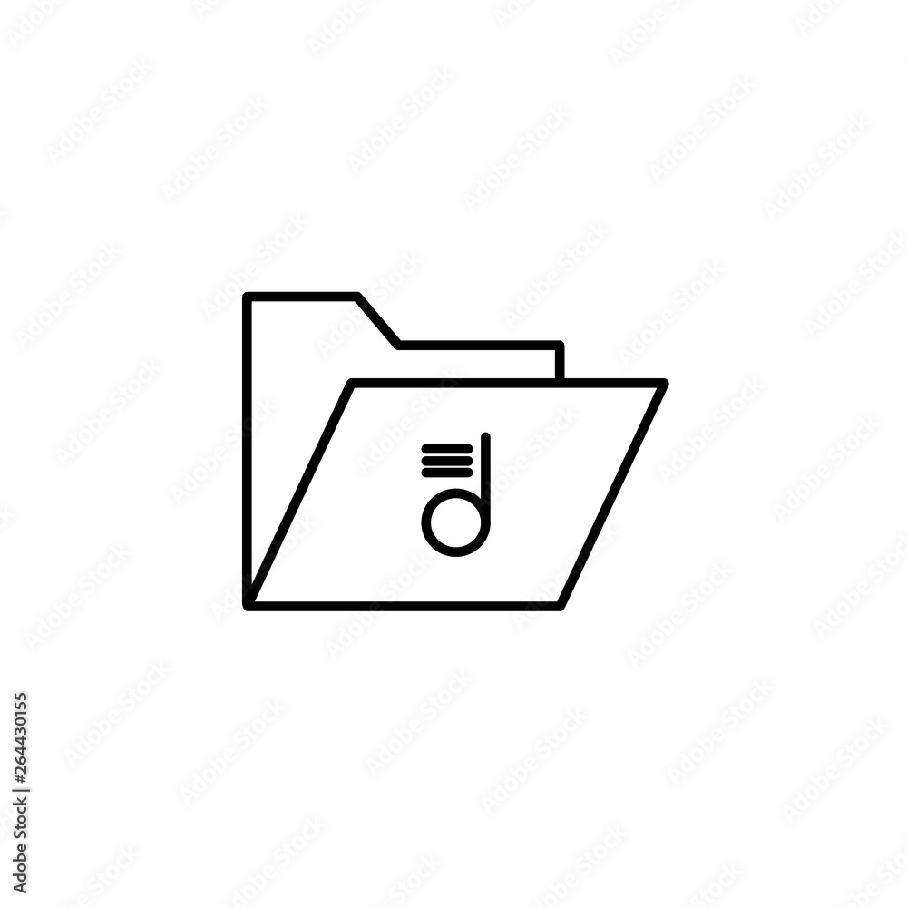 Music folder outline icon. linear style sign for mobile concept and web design. Song archive simple line vector icon. Symbol, logo illustration. Pixel perfect vector graphics Music folder outline icon. linear style sign for mobile concept and web design. Song archive simple line vector icon. Symbol, logo illustration. Pixel perfect vector graphics