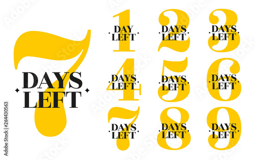 Number of days left. Set of vector emblems 