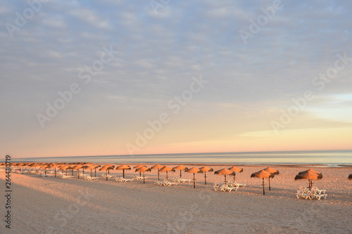 sunset at Monte Gordo beach, Algarve, Portugal photo