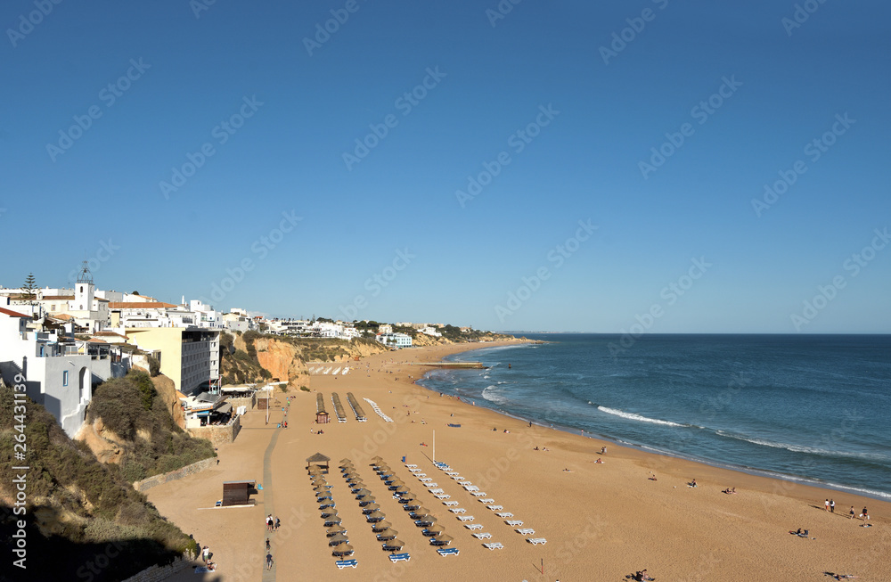 Elevated view of  Praia Dos Pescadores, Albufeira, Algarve, Portugal,