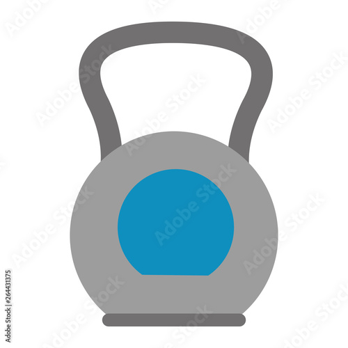 Gym equipment kettlebell isolated flat