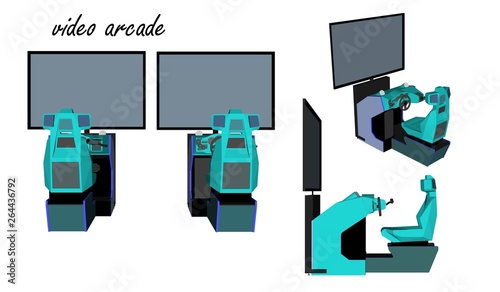 Vector cabinet racing game