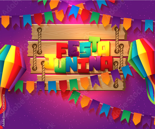 Festa Junina illustration - traditional Brazil June festival party