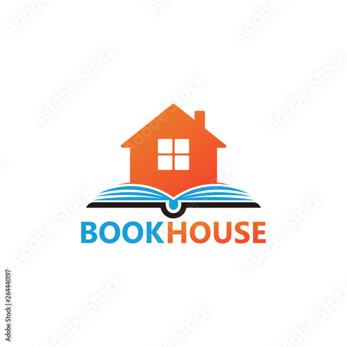 Book House Logo Template Design Vector, Emblem, Design Concept, Creative Symbol, Icon
