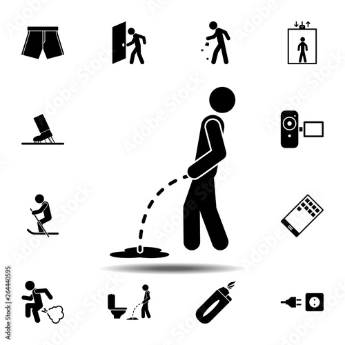 pissing, man icon. Simple glyph, flat vector element of universal icons set for UI and UX, website or mobile application