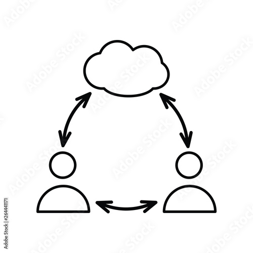 people interact through the cloud