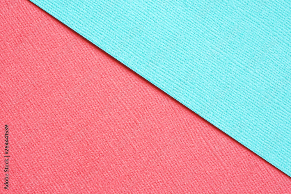 Fototapeta premium Abstract geometric background pink and bright blue paper...