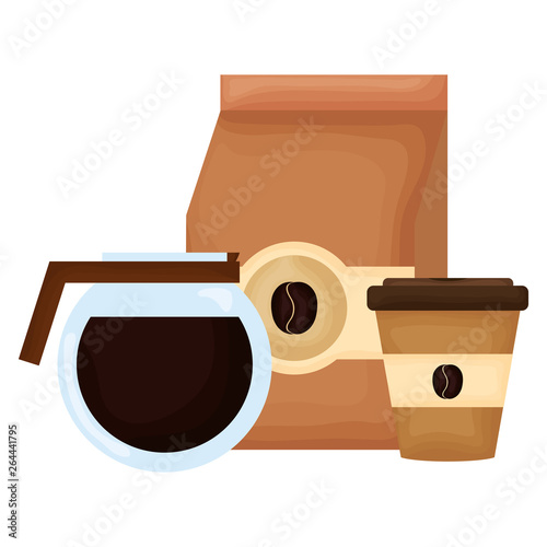 coffee bag product with coffee maker