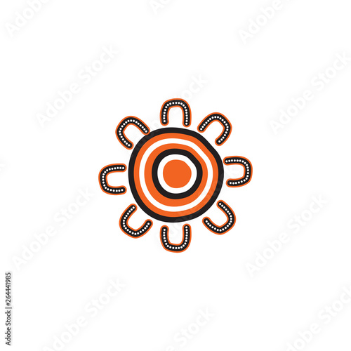 Aboriginal art logo design icon vector template