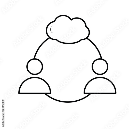 people interact through the cloud