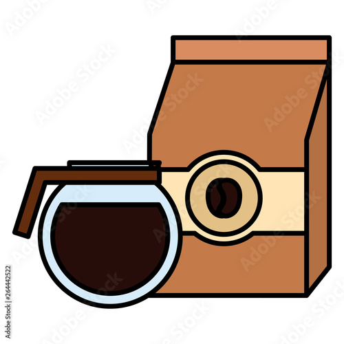 coffee bag product with coffee maker