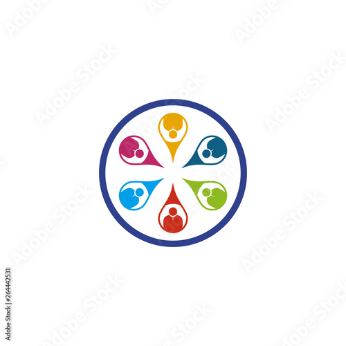 Community and adoption care logo design vector template