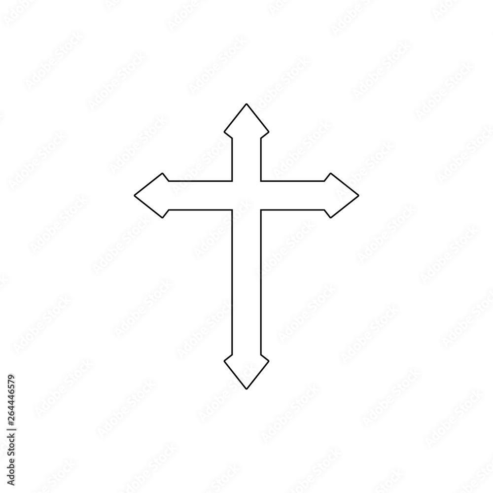 religion symbol, cross outline icon. Element of religion symbol illustration. Signs and symbols icon can be used for web, logo, mobile app, UI, UX