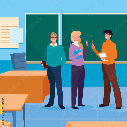 teachers group in the classroom characters