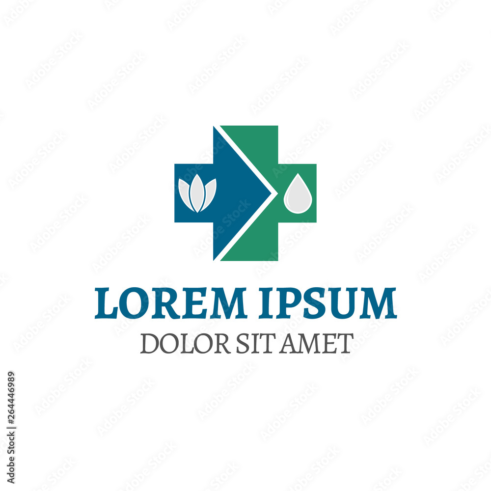 vector illustration logo company with symbol plus arrow water and leaf vector illustration logo company with symbol plus arrow water and leaf