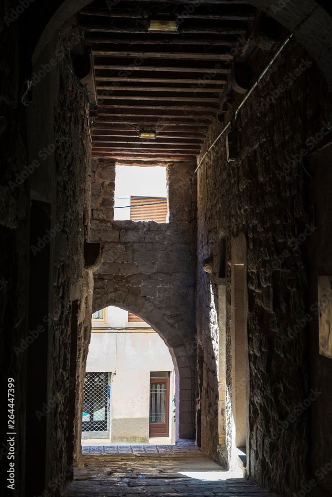 Passage in the old town of Cardona in Catalonia, Spain