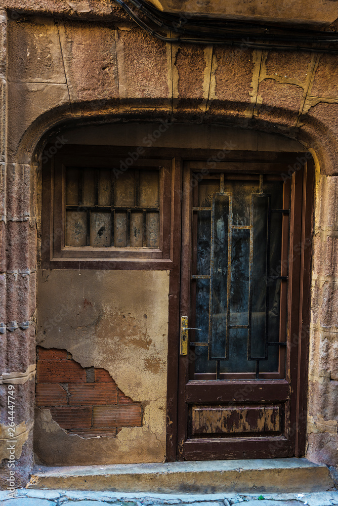 Old door in the old town of Cardona in Catalonia, Spain