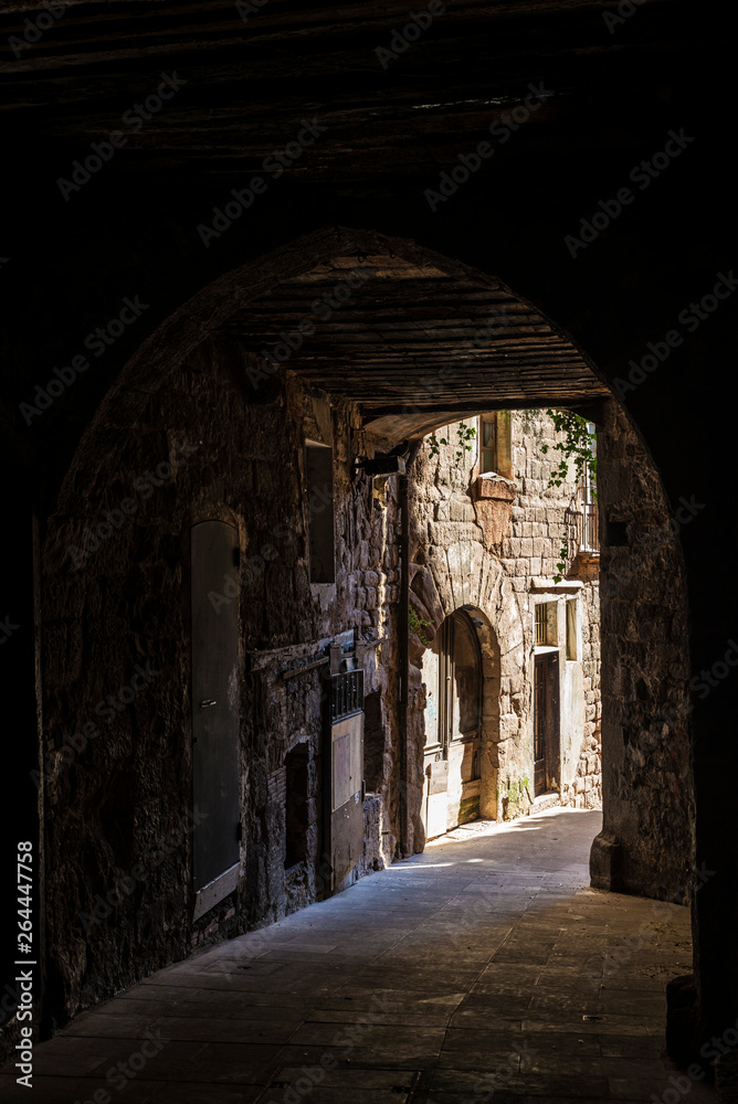 Passage in the old town of Cardona in Catalonia, Spain