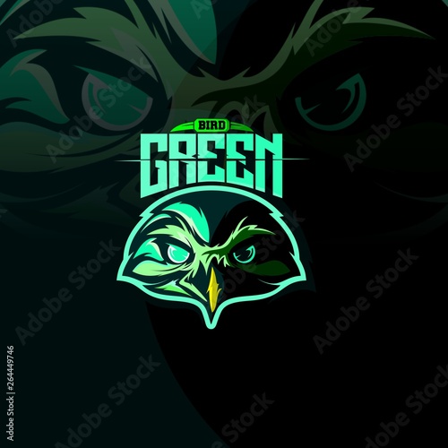 green bird mascot