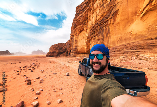 selfie with tourist and car
