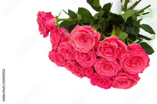 Bouquet of roses on a white background.