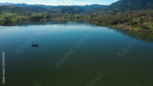 Beautiful aerial view of Emigrant Lake in Southern Oregon photo