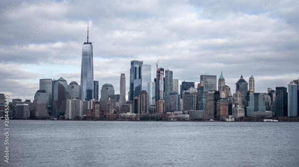 Manhattan Skyline on a Cloudy Day