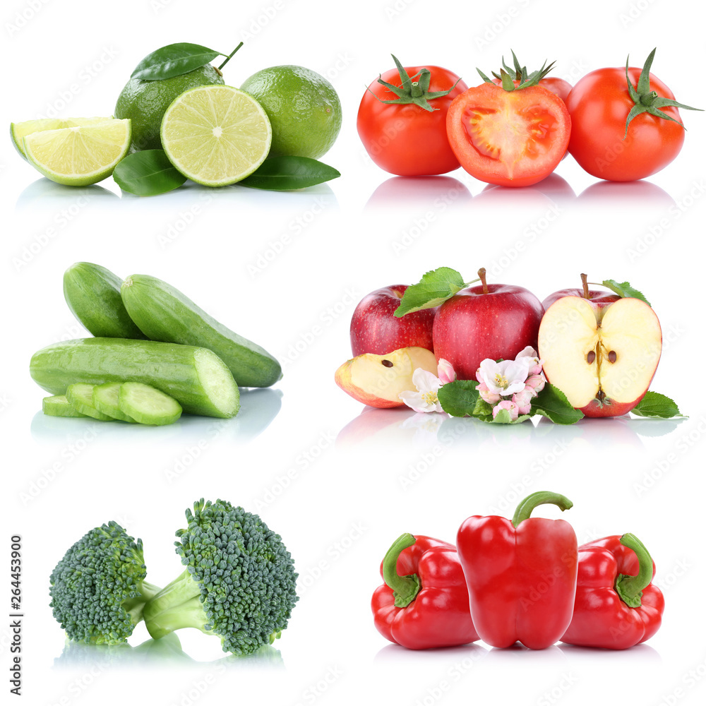 Früchte Obst Gemüse Sammlung Apfel Äpfel Tomaten Paprika Farben Freisteller freigestellt isoliert Früchte Obst Gemüse Sammlung Apfel Äpfel Tomaten Paprika Farben Freisteller freigestellt isoliert