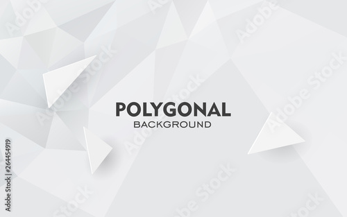 White triangles background. Abstract polygonal illustration. Vector geometric image.