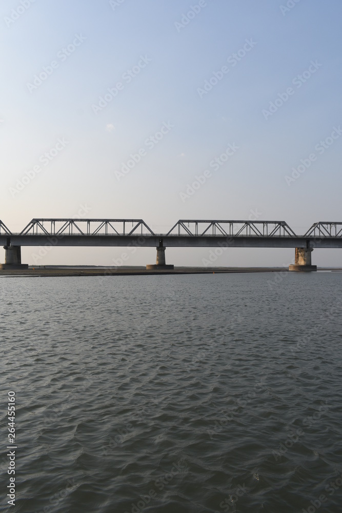 Fototapeta premium Bridge holding strong on the mighty water's of GANDAK.