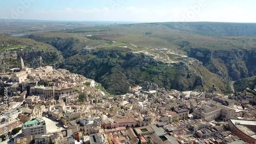 drone shot of matera photo