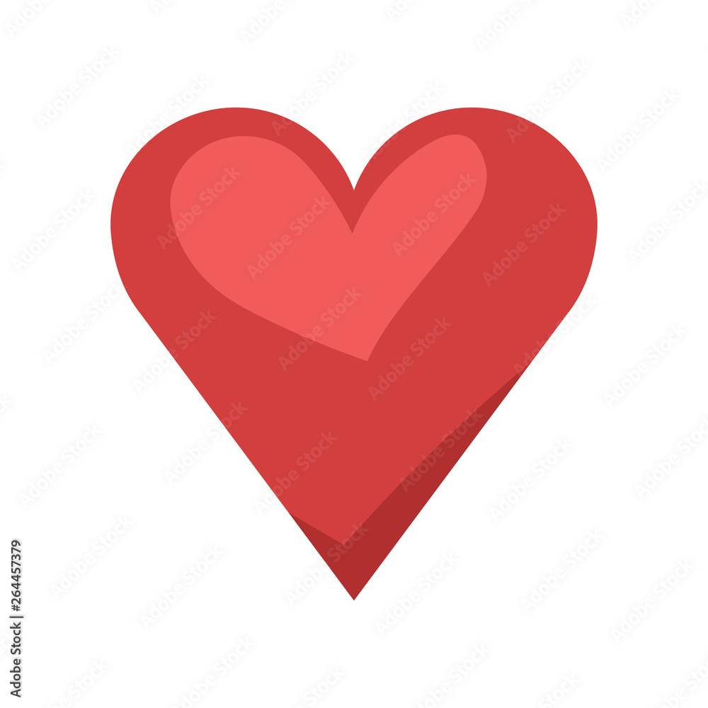 Heart illustration icon in flat style. Symbol of love.