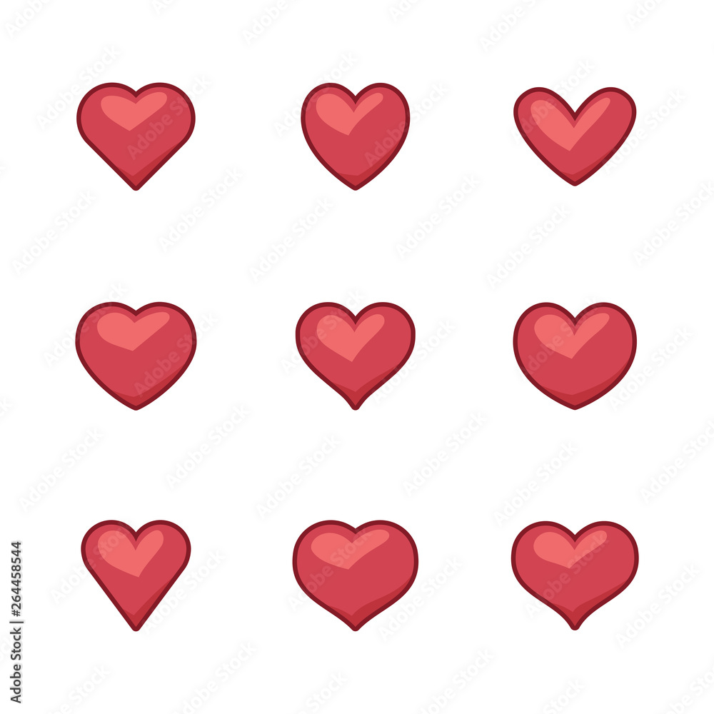 heart icons, concept of love heart icons, concept of love