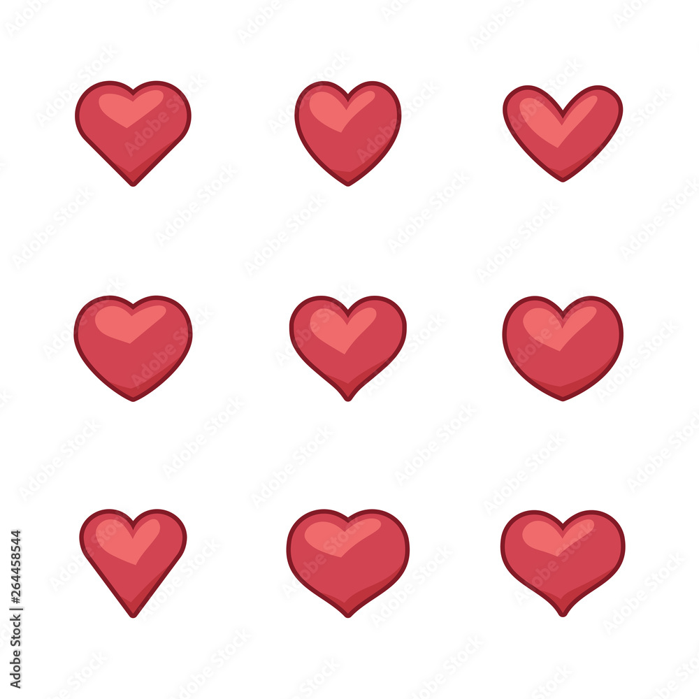 heart icons, concept of love