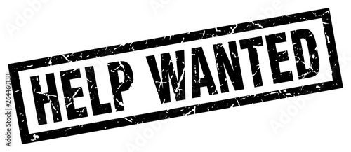square grunge black help wanted stamp