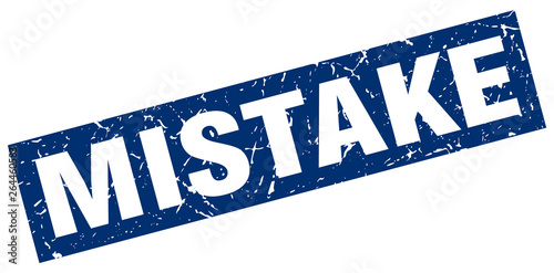 square grunge blue mistake stamp