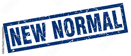 square grunge blue new normal stamp