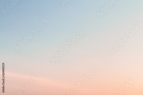 Beautiful sunset sky with feathery pink clouds in spring