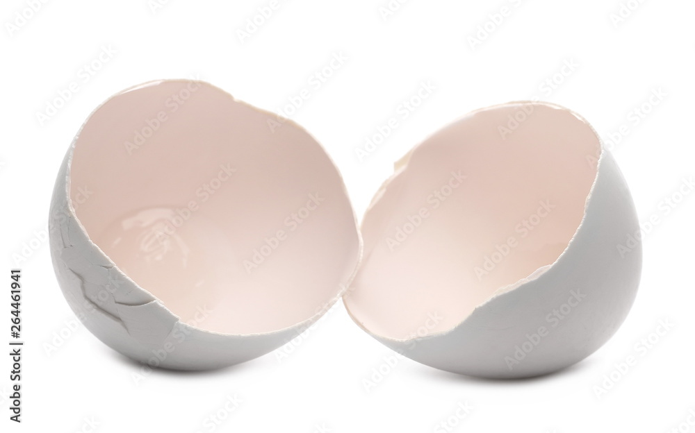 Cracked egg shell isolated on white background Cracked egg shell isolated on white background